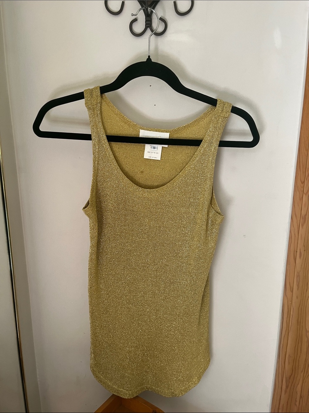 Cache Metallic Gold Scoop Tank